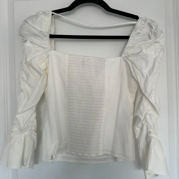 Reformation Joi Ruched Long Sleeve Top NWT - Picture 6 of 7